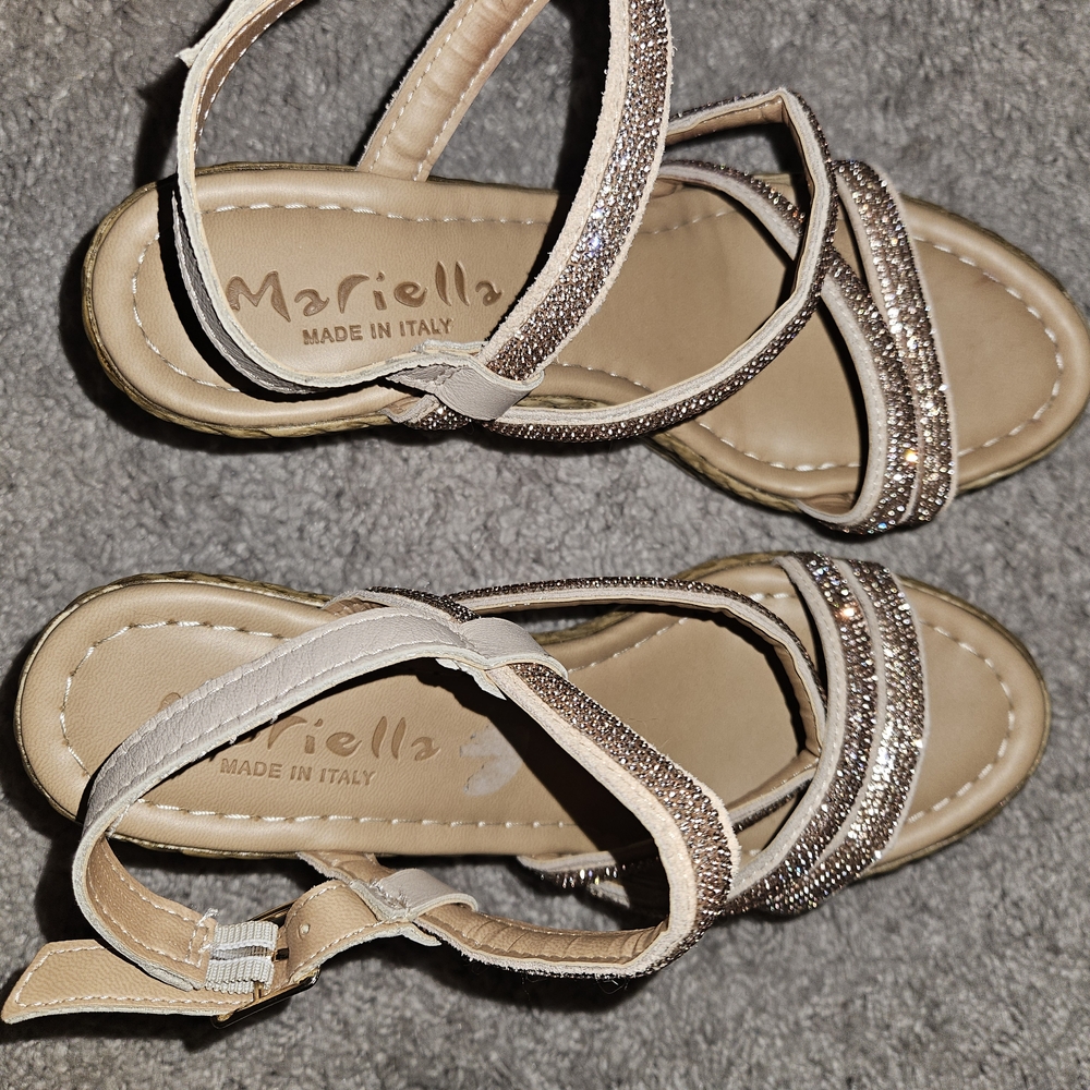 MARIELLA Rose Gold Wedge Sandals